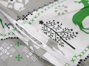 Bavlnené obliečky ZIMNÉ SOBY zelené Rozmer obliečky: 70 x 90 cm | 140 x 200 cm