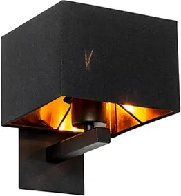 Moderná nástenná lampa čierna so zlatom - VT 1