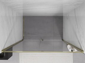 Mexen Exo, výklopné sprchové dvere 155 cm, číre sklo, zlatá, 819-155-000-50-00