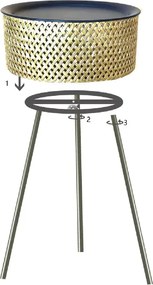 Odkladací stolík Glovy 40 cm čierny/zlatý
