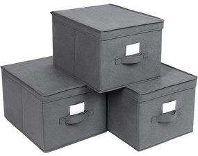 SONGMICS RFB03G Úložné boxy s vekom 3 ks