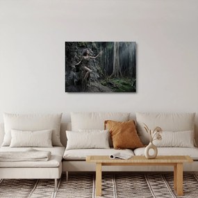 Sklenený obraz - Lesná víla (70x50 cm)
