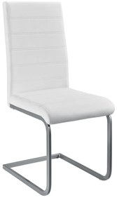 Juskys Konzolová stolička Vegas sada 4 kusov zo syntetickej kože v bielej farbe
