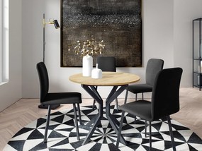 Jedálensky set so 4 stoličkami Kirtore M 90, Farby:: Amor Velvet 4321, Farby:: biela / čierna