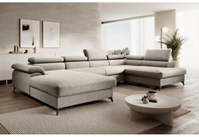 Rohová sedačka U s rozkladom Poly Roh U P - béžová / čierna