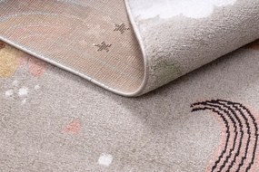 Detský kusový koberec Fun Unicorn with rainbow beige