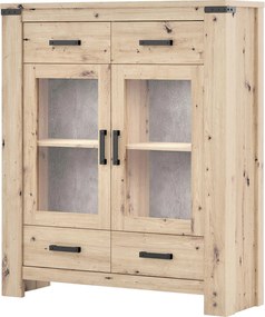 XXXLutz VYSOKÁ KOMODA, bridlicová, dub artisan, 125/146/40 cm Hom`in - Komody - 000552062303