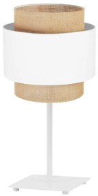 Stolná lampa Boho, 1x jutové/biele textilné tienidlo