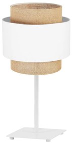 Stolová lampa BOHO, 1x jutové/biele textilné tienidlo