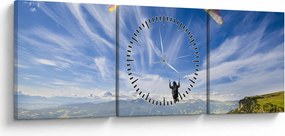 Obraz - Paragliding (s hodinami) (90x30 cm)