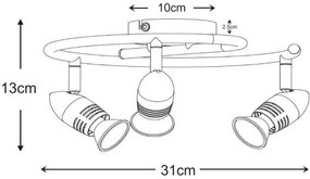 Lucide 13955/14/31 - LED bodové svietidlo CARO-LED 3xGU10/5W/230V biele