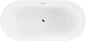 Mexen Laura, voľne stojaca vaňa 170 x 80 cm + chrómová zátka a sifón automat, biela, 53401708000