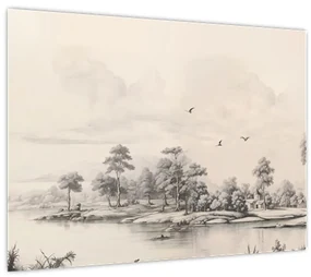 Obraz - Vintage kresba krajiny (70x50 cm)