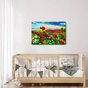 Obraz poľa s vlčími makmi (90x60 cm)