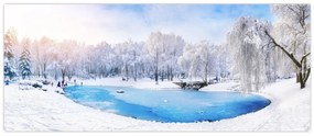 Obraz - Ľadové jazero (120x50 cm)