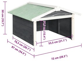 Garáž na robotickú kosačku 72x87x50 cm sivo-biela jedľa
