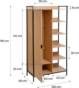Otvorená šatníková skriňa v prírodnej farbe 100x190x48 cm Armarios – Casa Selección