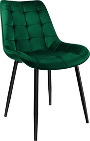 Zamatová stolička NORMAN - zelená