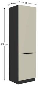 Potravinová skriňa Araka 60 DK-210 2F - kašmír / čierna