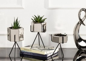 Kvetináč na stojane Sashi 18,5 cm strieborný