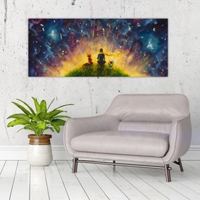 Obraz - Malý princ a líška (120x50 cm)