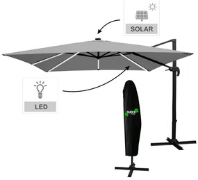 Chomik Slnečník Roma 300 cm + LED osvetlenie - béžová