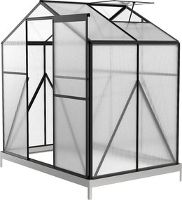 Skleník so základňou BestBerg BBGH-406B / 2,5 m² / 130 × 190 × 194 cm / čierna