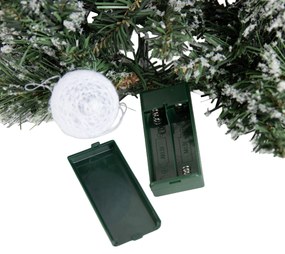 Vianočná girlanda biela s červenou 270 cm vrátane LED s časovačom - Jack