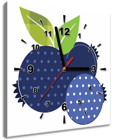 Gario Obraz s hodinami Čučoriedky Rozmery: 30 x 30 cm