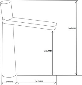 Mexen Nox vysoká umývadlová batéria, zlatá, 744210-50