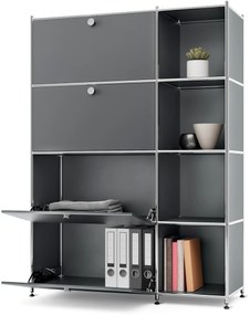 Kovová skrinka »CN3« so 4 výklopnými priečinkami, sivá