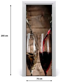 Fototapeta na dvere samolepiace víno v pohári 75x205 cm