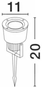 Vonkajšia záhradná lampa Inside 11 tmavo sivé