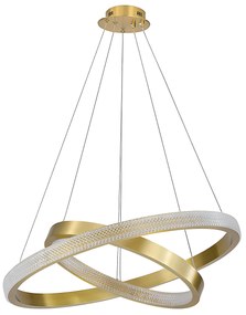Toolight Toolight, LED stropné svietidlo 60cm, 55W, 3500lm + diaľkové ovládanie, APP1772-CP, zlatá matná, OSW-06351
