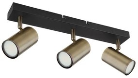 Globo 57911-3M - Bodové svietidlo ROBBY 3xGU10/35W/230V čierna/mosadz