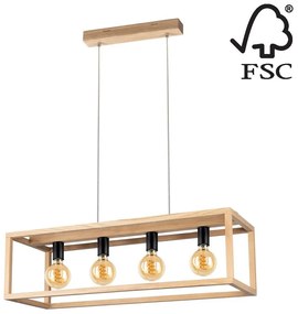 Spot-Light 61590474 - Luster na lanku KAGO 4xE27/60W/230V matný dub