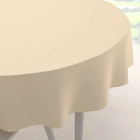 Biante Veľký okrúhly bavlnený keprový obrus KEP-002 Vanilkový Ø 220 cm