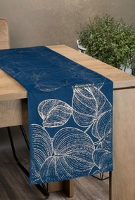 Dekorstudio Elegantný zamatový behúň na stôl BLINK 16 tmavomodrý Rozmer behúňa (šírka x dĺžka): 35x140cm