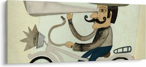 Astronóm na bicykli (120x50 cm)