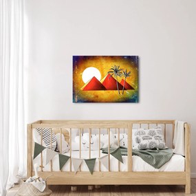 Obraz maľovaných egyptských pyramíd (70x50 cm)