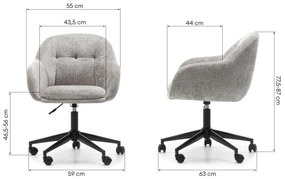 Otočné kancelářské křeslo Acapulco světle šedé
