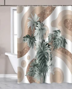 Aqualine Aqualine, Sprchový záves 180x180cm, polyester, palma, ZP016
