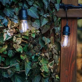 LED vonkajšia dekoračná svetelná reťaz 30xE27/1W/230V 16,44 m IP44 čierna