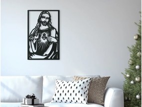 drevko Drevený obraz Srdce Ježišovo Rozmer obrazu: 44,5 x 28,5 cm, Farba dekorácie: Čierna