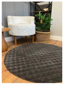 Antracitovosivý prateľný okrúhly koberec ø 145 cm Bubbly – Oyo Concept