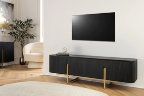 GATSBY TV komoda 160 cm retro štýl mango čierno zlatá