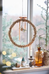 IB Laursen Závesná hlinená ozdoba CHRISTMAS BELL hnedá