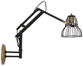 Čierno-bronzová kovová nástenná lampa Jackson antique - 73*18*45 cm/E27/40W