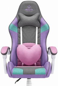 Herná stolička RAINBOW RUŽOVÁ-FIALOVÁ-MÄTOVÁ-SIVÁ LÁTKA