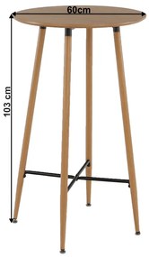 Kondela Barový stôl, dub, priemer 60 cm, IMAM